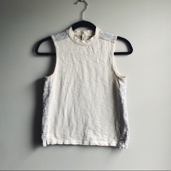 Madewell color block mockneck sleeveless top - Picture 3 of 7